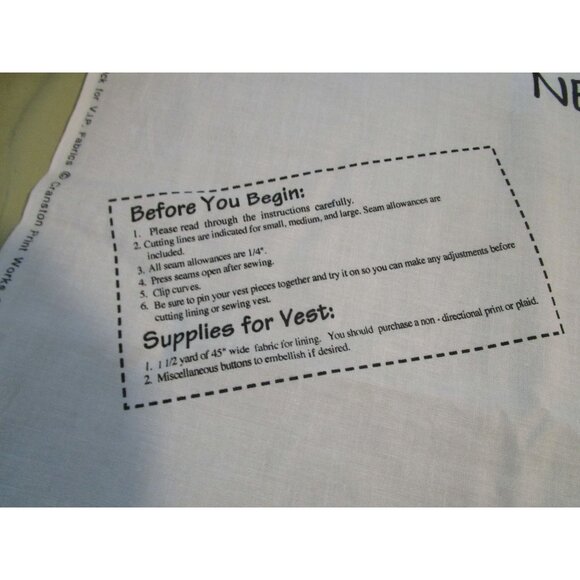 Vintage Country Needle Art From My Heart Sewing Vest Panel Kit Uncut Leslie Bec - Picture 6 of 9